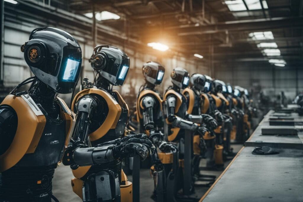 AI-Enhanced Robots in a manufacturing facility AI-Enhanced Robots in a manufacturing facility